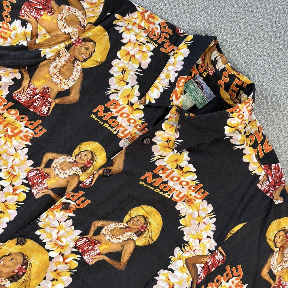 Vintage Reyn Spooner Hawaiian Shirt Mens Large Bloody Marys Rayon Camp Aloha